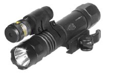 Leapers, Inc. - Utg Accushot, Flashlight, Fits Picatinny, Led Weapon Flashlight With Adjustable Red Laser, 400 Lumen, With Quick Detach Mount, Black Finish Lt-elp38q-a