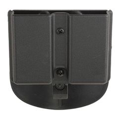 Uncle Mike's Double Row/Double Magazine Case w/Belt Clip in Black Smooth Kydex - 51361