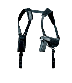 Uncle Mike's Horizontal Right-Hand Shoulder Holster for Small/Medium Double Action Revolvers in Black (2" - 3") - 77000