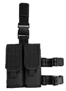 Drop Leg Platform with Attached M4/M16 Double Mag Pouch Color: Black