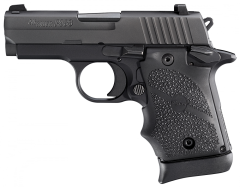Sig Sauer P938 Micro-Compact 9mm 6+1 3" Pistol in Black Nitron (Hogue Rubber Finger Groove Grip) - 9389BRGAMBI