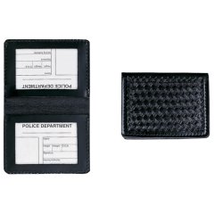 Aker Leather Double Window ID Case in Basket Weave - A596-BW