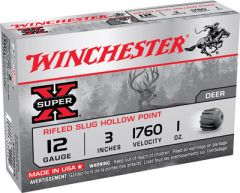Winchester Super-X .12 Gauge (3") Slug (Rifled) Lead (5-Rounds) - X123RS15