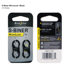 MicroLock Steel S-Biner - 2-pk Black