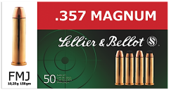 Magtech Ammunition .357 Remington Magnum Full Metal Jacket, 158 Grain (50 Rounds) - SB357A