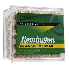 Remington Golden Bullet .22 Long Rifle Plated Hollow Point, 36 Grain (100 Rounds) - 1600