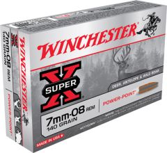 Winchester Super-X 7mm-08 Remington Power-Point, 140 Grain (20 Rounds) - X708