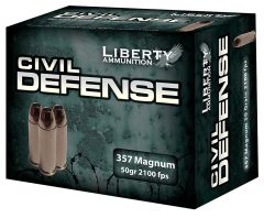 Liberty Ammunition Civil Defense .357 Remington Magnum Hollow Point, 50 Grain (20 Rounds) - LACD357030
