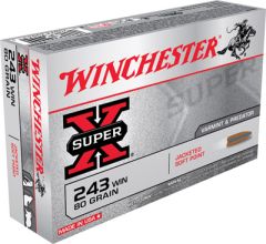 Winchester Super-X .243 Winchester Pointed Soft Point, 80 Grain (20 Rounds) - X2431