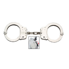 M&P 100 Chain Lever Lock Nickel Handcuffs. M&P lever lock handcuffs double lock, but with finger activated double locks. The double locks are activated in a way that they can not be accidentally activated too easily. Smith & Wesson has solved the problem