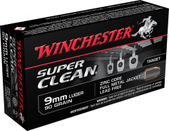 Winchester Super Clean 9mm Full Metal Jacket, 90 Grain (50 Rounds) - W9MMLF