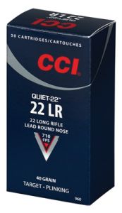 CCI Speer Quiet-22 .22 Long Rifle Lead Round Nose, 40 Grain (50 Rounds) - 960