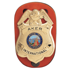 Aker Leather Clip-On Federal Badge Holder in Tan - A590-TP