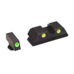 Ameriglo Green Front/Yellow Rear Classic Tritium Night Sights For Glock 9mm/.40 GL115