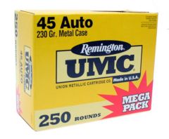 Remington UMC .45 ACP Metal Case, 230 Grain (250 Rounds) - L45AP4A