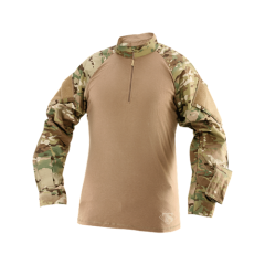 Tru Spec Combat Shirt Men's 1/4 Zip Long Sleeve in Multicam - Medium