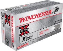 Winchester Super-X .38 Special Lead Round Nose, 158 Grain (50 Rounds) - X38S1P