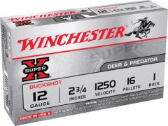 Winchester Super-X .12 Gauge (2.75") 1 Buck Shot Lead (5-Rounds) - XB121