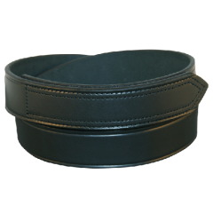 Boston Leather Velcro Tip Garrison Belt in Black Basket Weave - 42