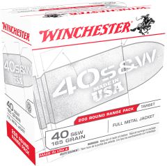 Winchester Ammunition .40 S&W Full Metal Jacket, 165 Grain (200 Rounds) - USA40W