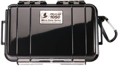 Pelican 1050 Micro Case 6x3x2" Watertight Clear Poly w/Black Rubber Liner