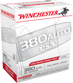 Winchester USAW .380 ACP Full Metal Jacket, 95 Grain (200 Rounds) - USA380W