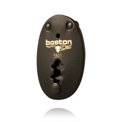 Boston Leather Oval Clip-On Badge Holder in Black - 5840-1