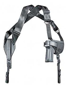 Uncle Mike's Horizontal Ambidextrous-Hand Shoulder Holster for Large Autos in Black (5") - 8705-0