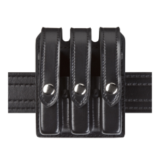 Boston Leather Dress Belt W/ Stitched Edge in Black Plain - 48