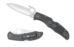 Spyderco Endura Manual Folding Knife, 3.81" Drop-point/Gut Hook Vg-10 Plain Blade (Fiberglass Reinforced Nylon Handle) - C10PGYW