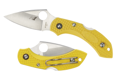 Spyderco Dragonfly II Manual Folding Knife, 2.25" Drop-point H1 Serrated Blade (Fiberglass Reinforced Nylon Yellow Handle) - C28SYL2