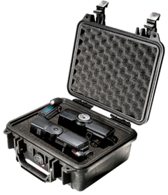 Pelican 1200 Case 10x9x4" Watertight/Crushproof Black Poly