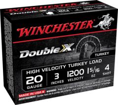 Winchester Supreme Double X Turkey .20 Gauge (3") 4 Shot Lead (10-Rounds) - STH2034