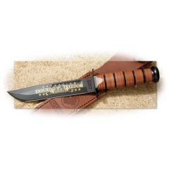 Ka-Bar Knives USMC Presentation Fixed Knife, 7" Clip-point Blade - 9169