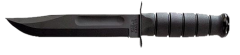 Ka-Bar Knives Fighting/Utility Fixed Knife, 7" Clip-point 1093 Cro-Van Black Plain Blade (Synthetic Rubber Black Handle) - 1211