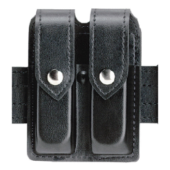 Boston Leather Stitched Edge Garrison Belt in Black Plain
