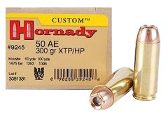 Hornady Custom .50 AE Hollow Point, 300 Grain (20 Rounds) - 9245