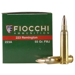 Fiocchi Ammunition .223 Remington Full Metal Jacket, 55 Grain (50 Rounds) - 223A