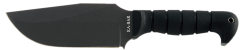 Ka-Bar Knives Warthog Fixed Knife, 6.75" Clip-point 1085 Carbon Steel Plain Blade (Synthetic Rubber Black Handle) - 1278