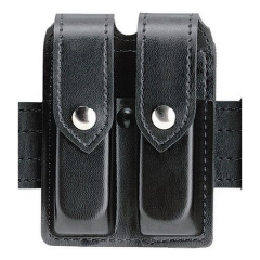 Boston Leather Stitched Edge Garrison Belt in Black Plain