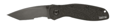 Kershaw Knives Blur Assisted Folding Knife, 3.38" Tanto 440A Stainless Partially Serrated Blade (6061-T6 Anodized Aluminum Handle) - 1670TBLKST