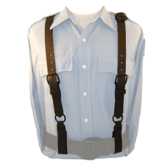 Boston Leather Police Suspenders in Black