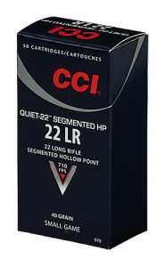 CCI Speer Quiet-22 .22 Long Rifle Segmented Hollow Point, 40 Grain (50 Rounds) - 970