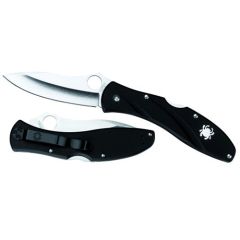 Spyderco Centofante 3 Manual Folding Knife, 3.13" Drop-point Plain Blade (Fiberglass-Reinforced Nylon Handle) - C66PBK3