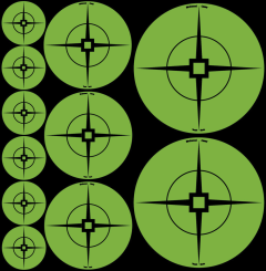 Birchwood Casey 33938 Target Spots Green Crosshair Self-Adhesive 1"-60/2"-30/3"-