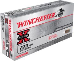 Winchester Super-X .222 Remington Pointed Soft Point, 50 Grain (20 Rounds) - X222R