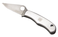 Spyderco C133P Bug Folder 1.31" 3Cr13 Stainless Steel Flat Ground Plain Edge