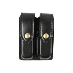 Boston Leather Stitched Edge Garrison Belt in Black Basket Weave