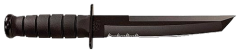 Ka-Bar Knives Fixed Knife, 8" Tanto 1093 Cro-Van Partially Serrated Blade (Synthetic Rubber Black Handle) - 1245