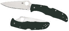 Spyderco Endura Manual Folding Knife, 3.88" Clip-point Vg-10 Plain Blade (Green Handle) - C10FPGR